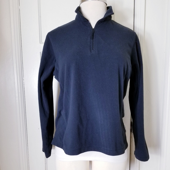 Lands' End Tops - LANDS END black therma check microfleece pullover